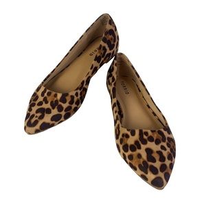 Torrid Leopard Faux Suede Pointed Toe Flat Sz 8W
